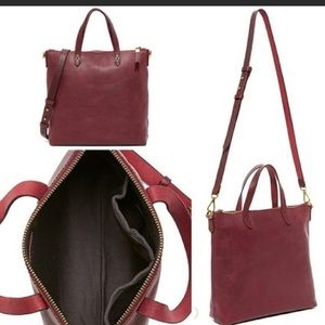 Madewell burgundy mini transport crossbody tote
